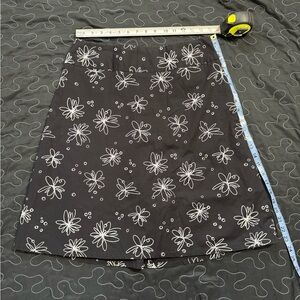 Rafaella Skirt Womens Size 12 Black White Floral A-line Casual Summer Work